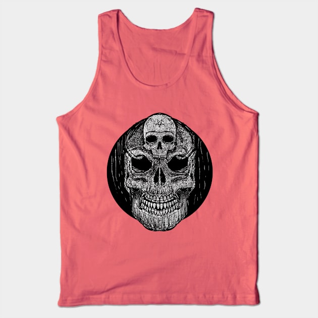 Creepy skull face Tank Top by DeathAnarchy